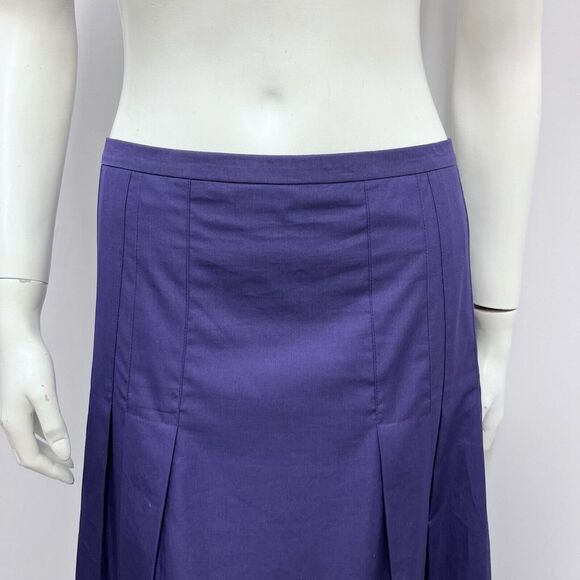 Akris Punto Pleated Skirt 100% Cotton Crochet Detail Size F 46 US‎ 14 - Picture 5 of 8